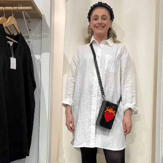 Jesse - Quins - Black Flame Hearts Fuse Bead Bags | Geelong Artist - Hair Accessories