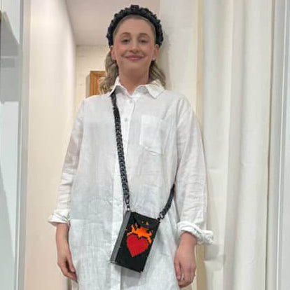 Jesse - Quins - Black Flame Hearts Fuse Bead Bags | Geelong Artist - Hair Accessories