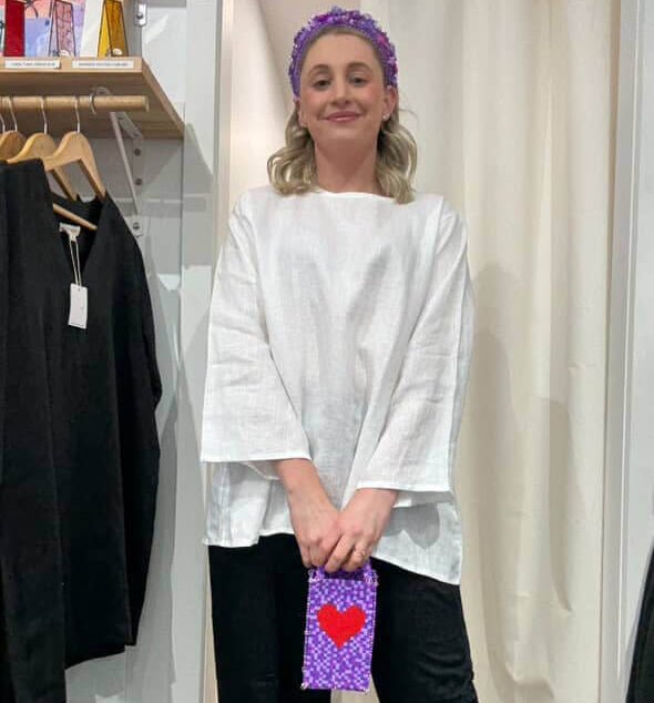 Jesse - Quins - Purple Hearts Fuse Bead Bags | Geelong Artist - Hair Accessories