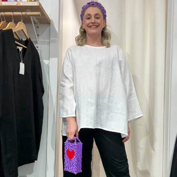 Jesse - Quins - Purple Hearts Fuse Bead Bags | Geelong Artist - Hair Accessories