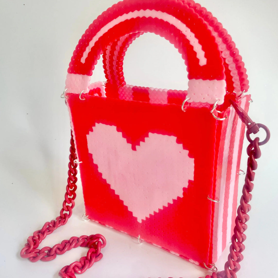Jesse - Quins - Red Hearts Fuse Bead Bags | Geelong Artist - Hair Accessories