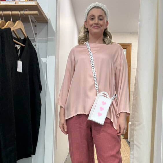 Jesse - Quins - White Hearts Fuse Bead Bags | Geelong Artist - Hair Accessories