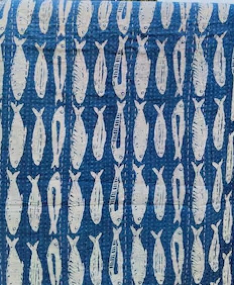 Kantha Quilt - Fishermans Catch - Blankets and Throws