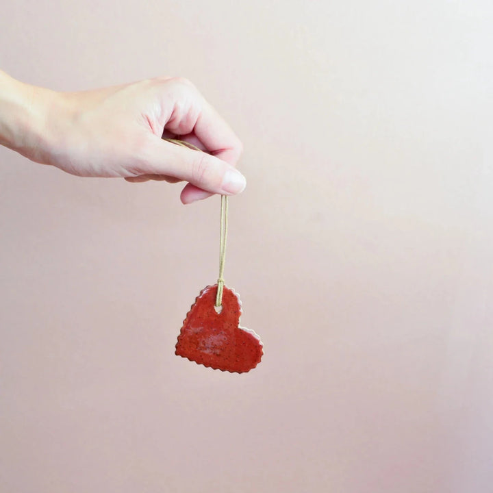 Kim Wallace Ceramics - Ceramic Love Heart Ornaments or Gift Tags - Reusable Coffee Cup - KIm Wallace Ceramics