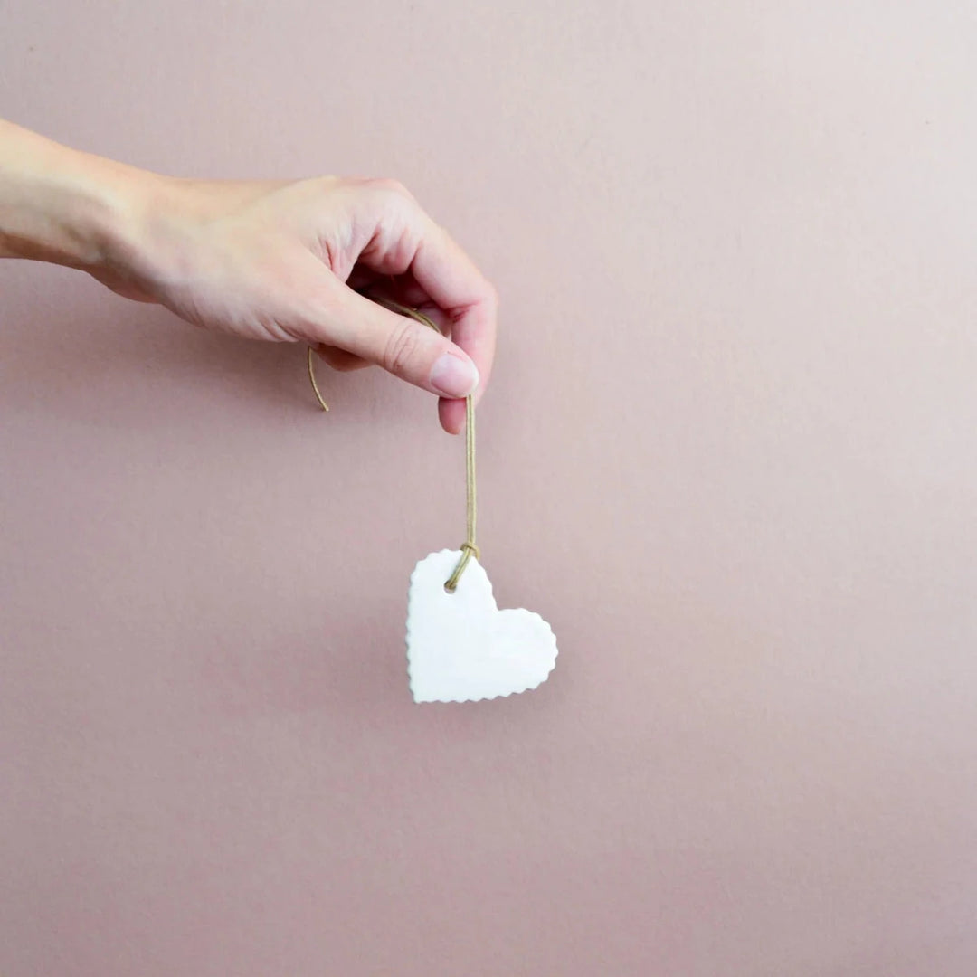 Kim Wallace Ceramics - Ceramic Love Heart Ornaments or Gift Tags - Reusable Coffee Cup - KIm Wallace Ceramics