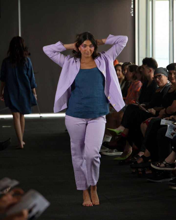 Linen Cami - Navy - Pyjamas