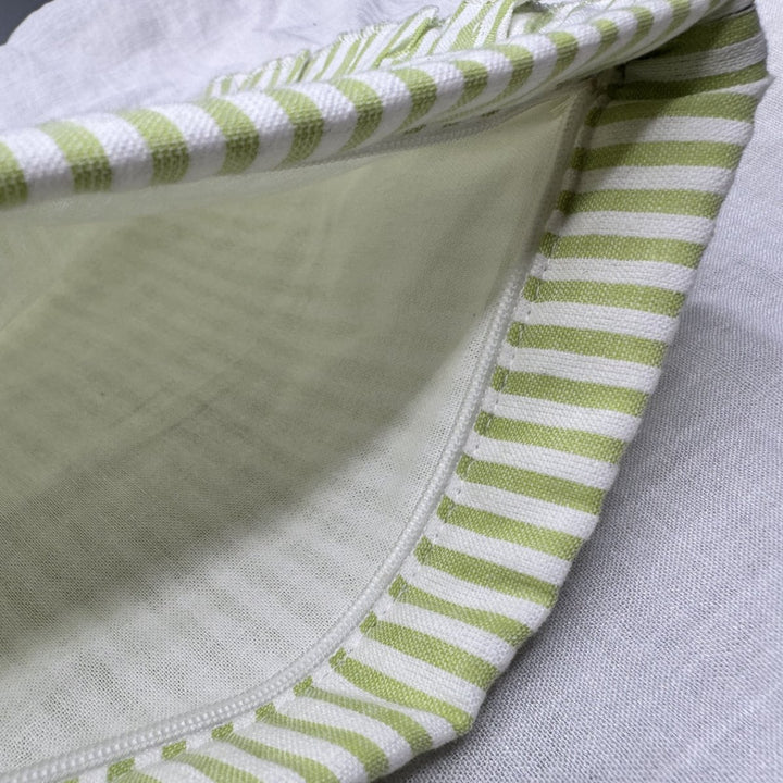 Linen Cosmetic Pouch in Stripe with Frill - Cosmetic & Toiletry Bags - Jade and May Accessories