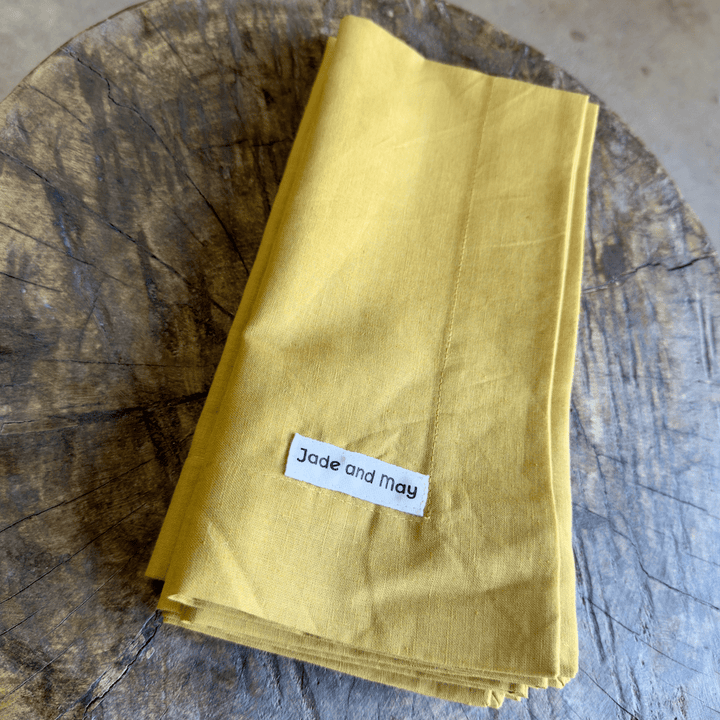 Linen Napkins - Mustard-Linen Napkins-Jade and May Homewares