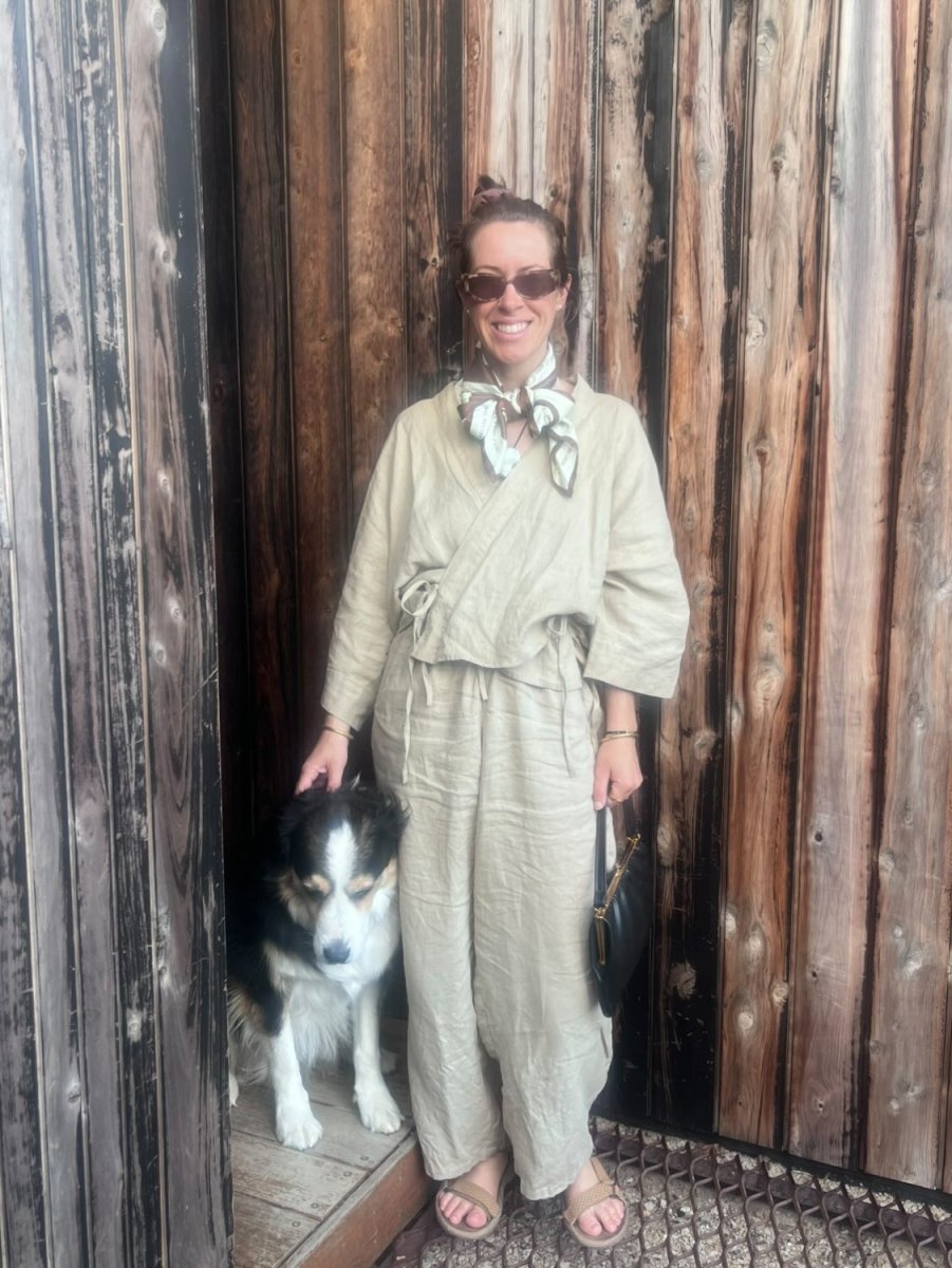 Linen Set - Latte Linen Wrap Shirt & Wide Leg Pant - Jade and May - Apparel - Jade and May