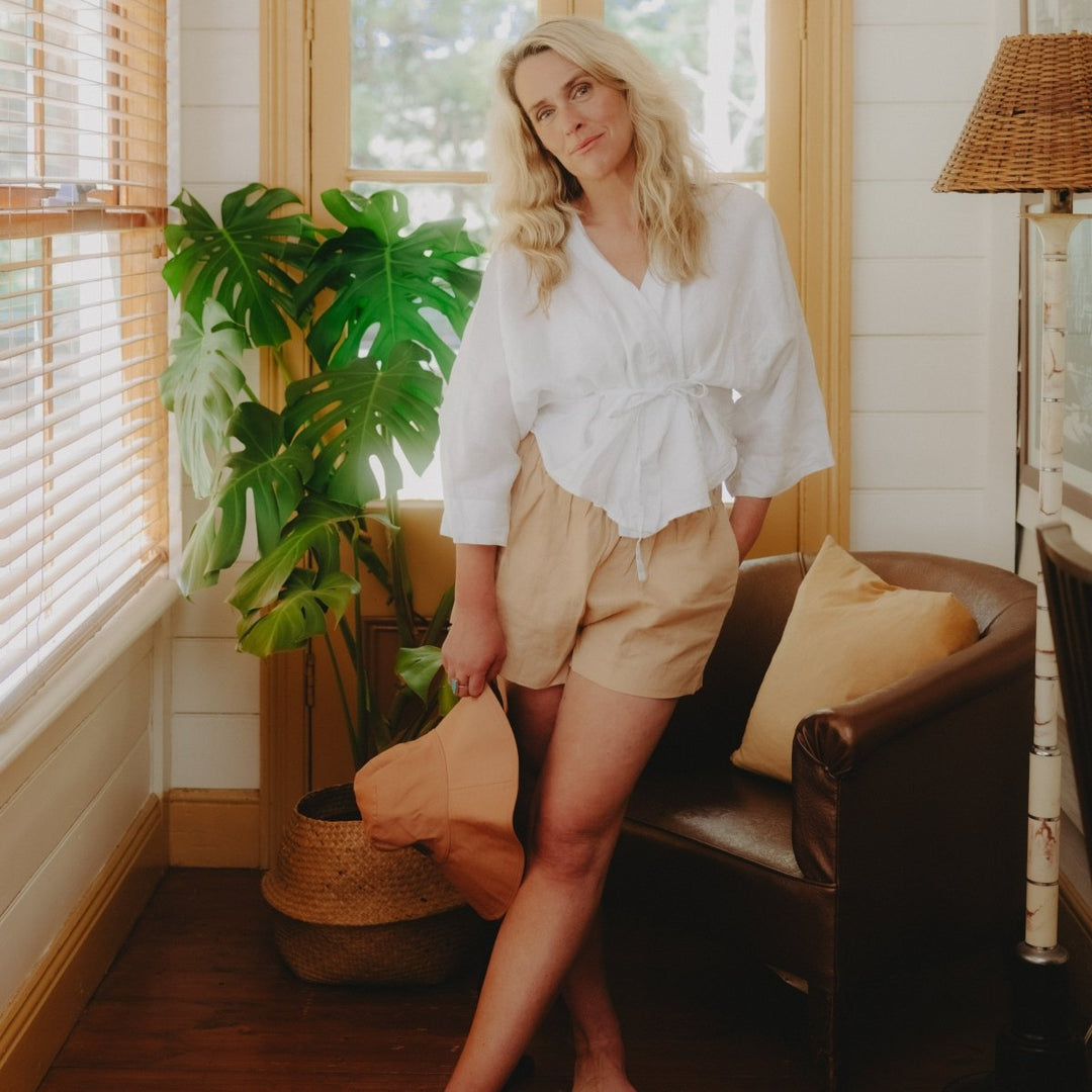 Linen Short - Mocha - Linen Shorts