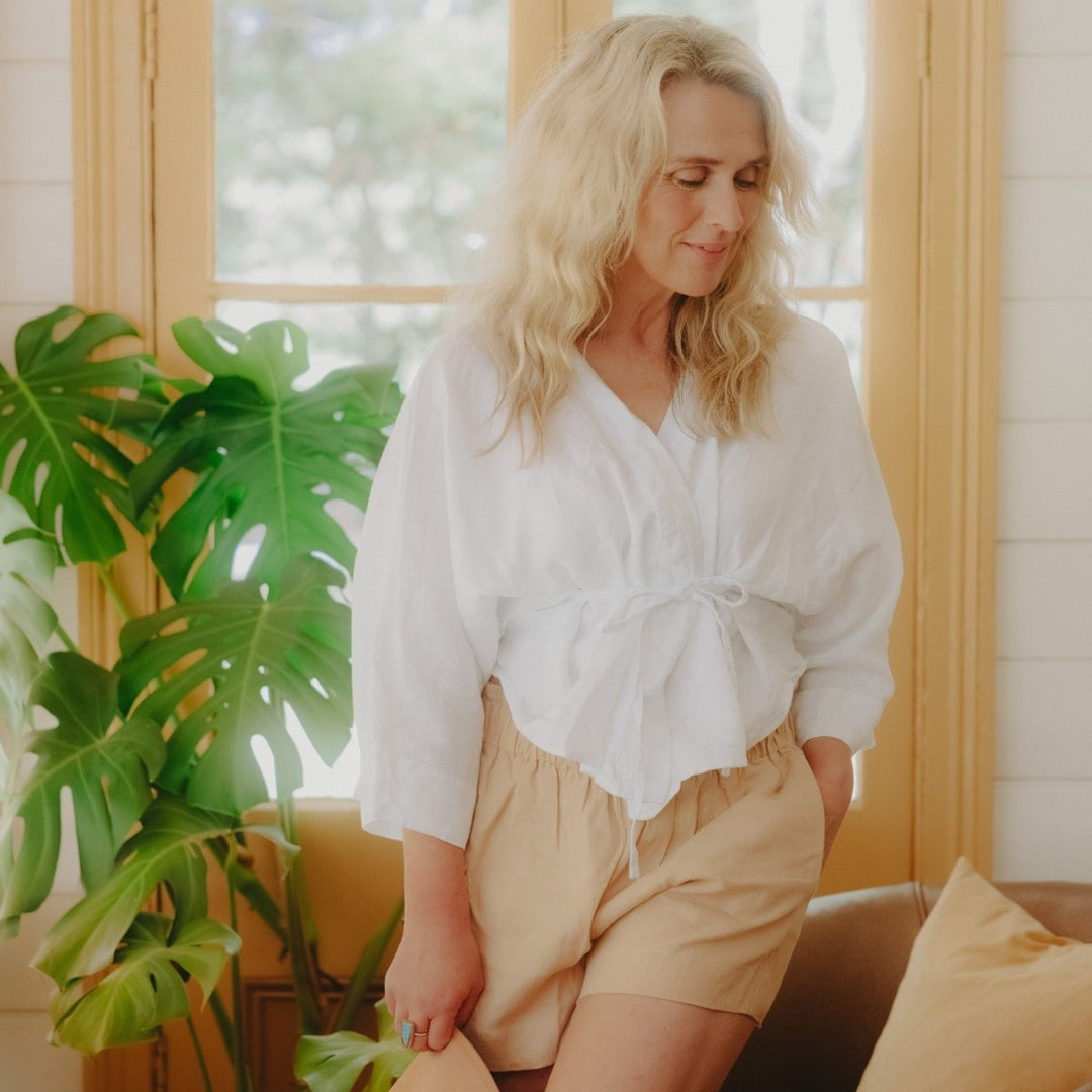 Linen Short - Mocha - Linen Shorts