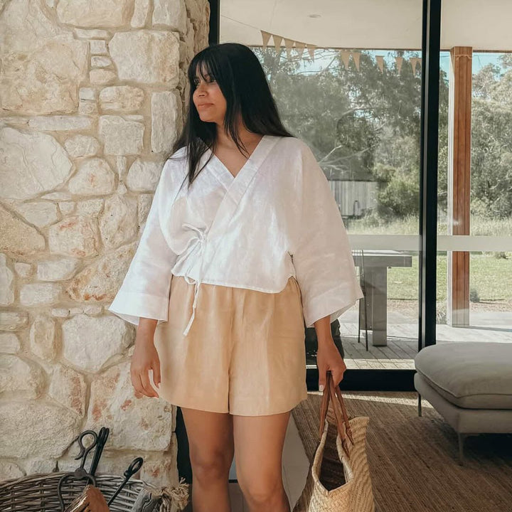 Linen Short - Mocha - Linen Shorts