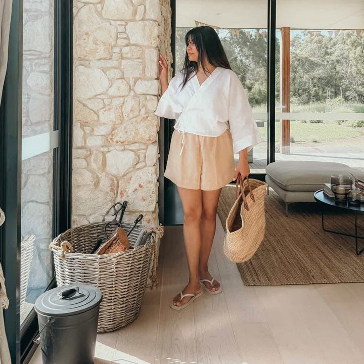 Linen Short - Mocha - Linen Shorts