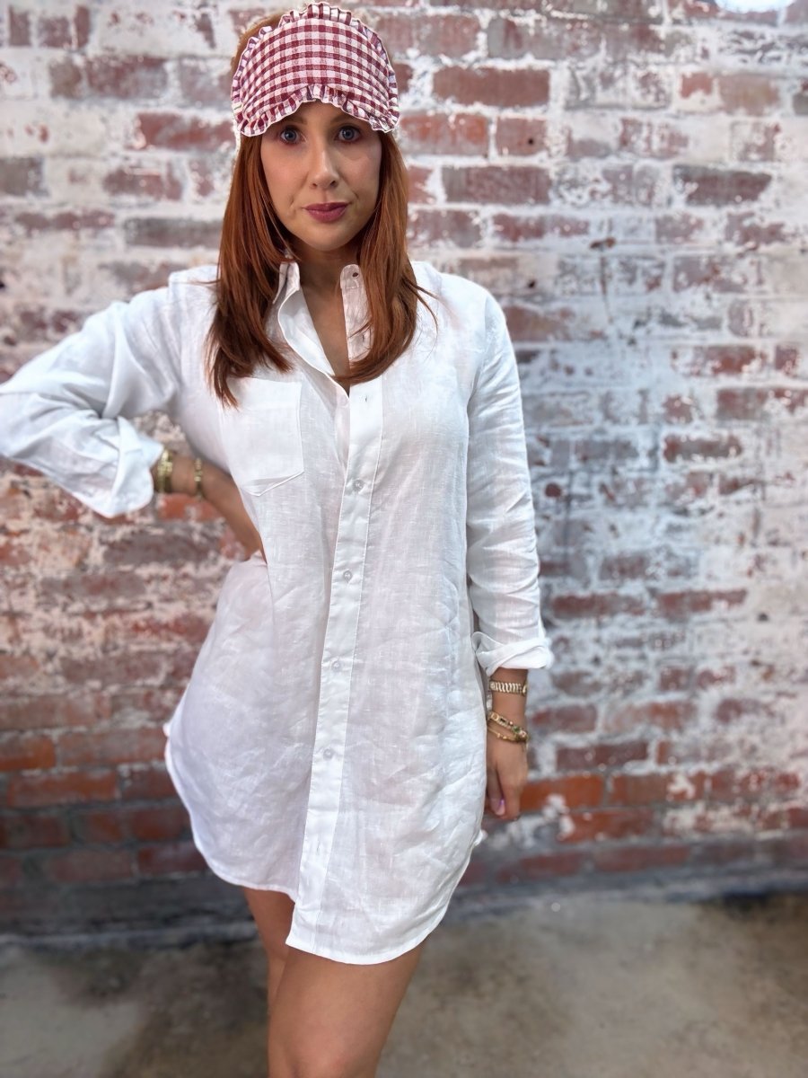 Long White Linen Shirt - Shirt