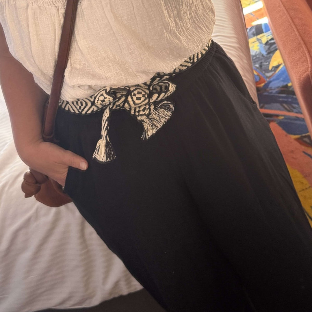 Lounge Pant in Black Bamboo - Apparel - Jade and May Linen