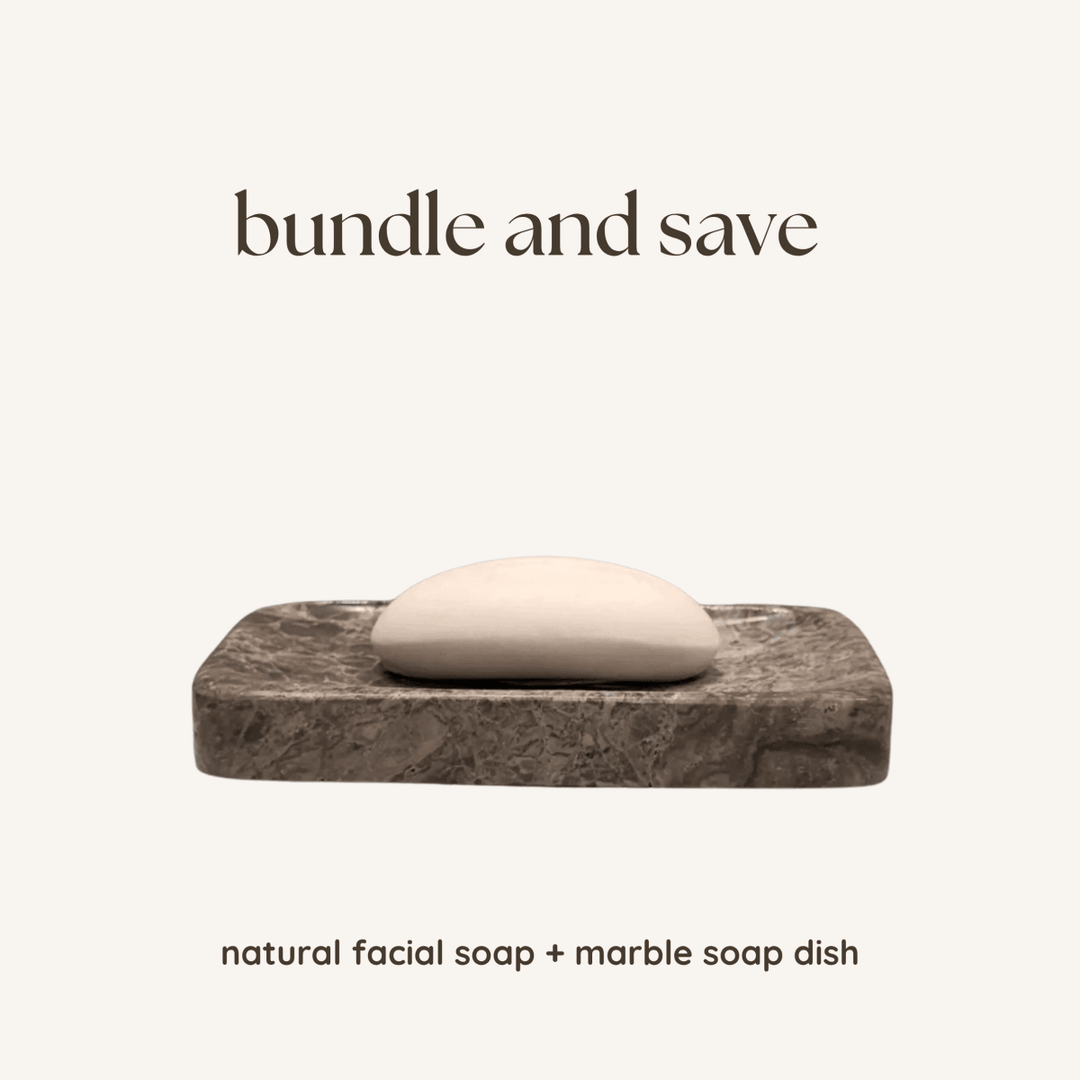 Marble Soap Dish & Facial Soap - Bundle-Soap and Soap Dishes-Jade and May Bath