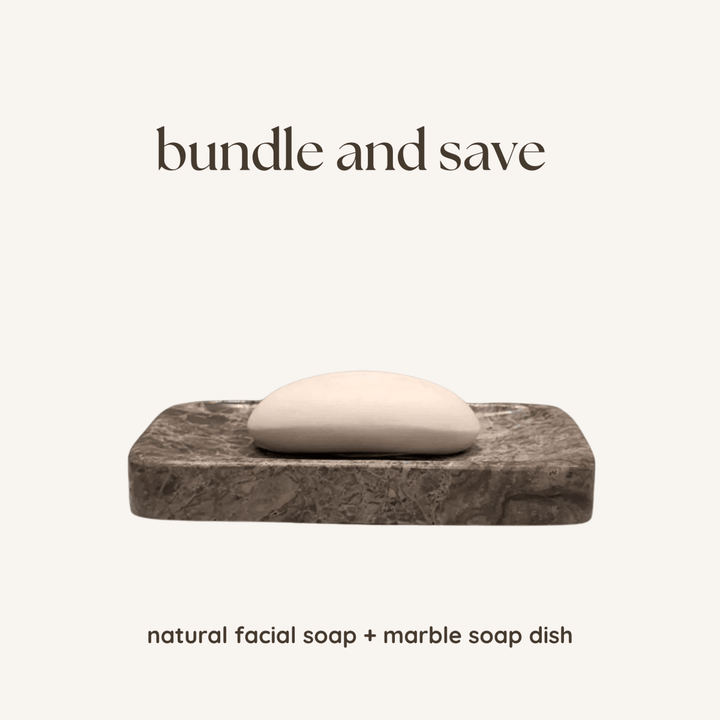 Marble Soap Dish &amp; Facial Soap - Bundle-Soap and Soap Dishes-Jade and May Bath