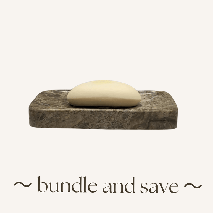 Marble Soap Dish &amp; Facial Soap - Bundle-Soap and Soap Dishes-Jade and May Bath
