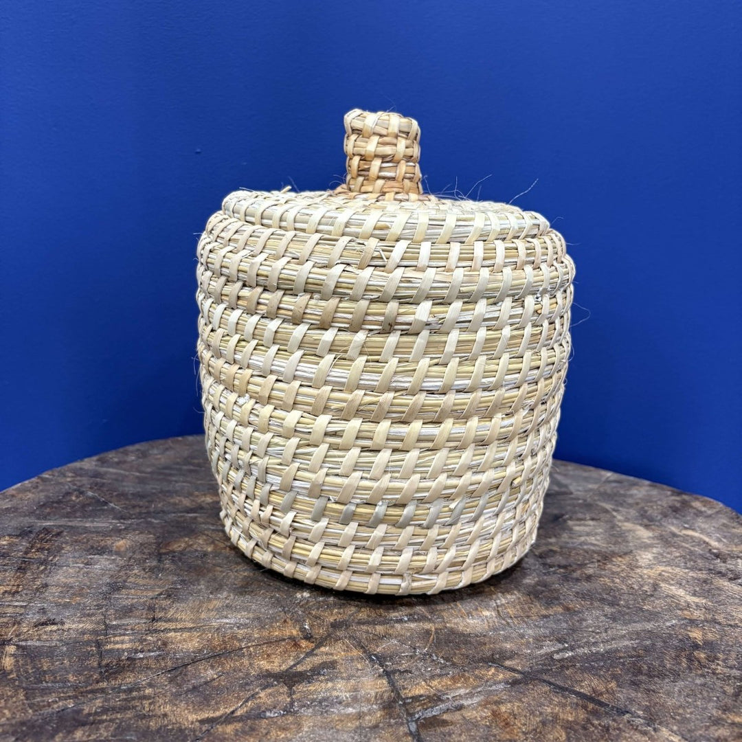 Moroccan Basket with Lid | Made in Morocco - Basket