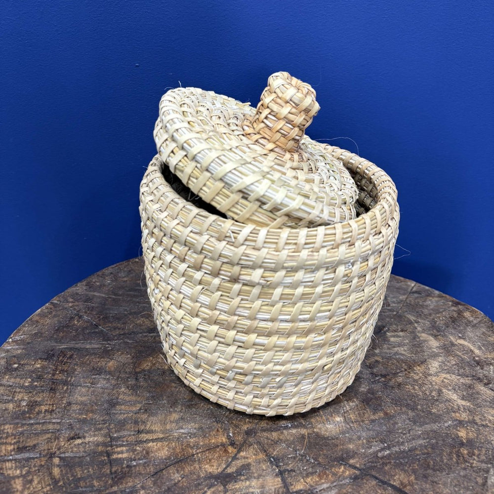 Moroccan Basket with Lid | Made in Morocco - Basket