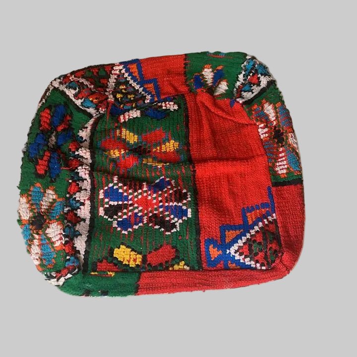 Moroccan Floor Cushion: Authentic Kilim Pouf - Cushion Cover - Jade and May