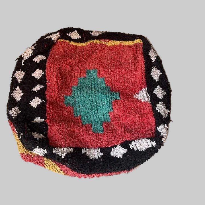 Moroccan Floor Cushion: Authentic Kilim Pouf - Cushion Cover - Jade and May