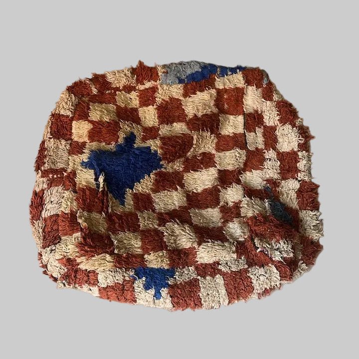 Moroccan Floor Cushion: Authentic Kilim Pouf - Cushion Cover - Jade and May