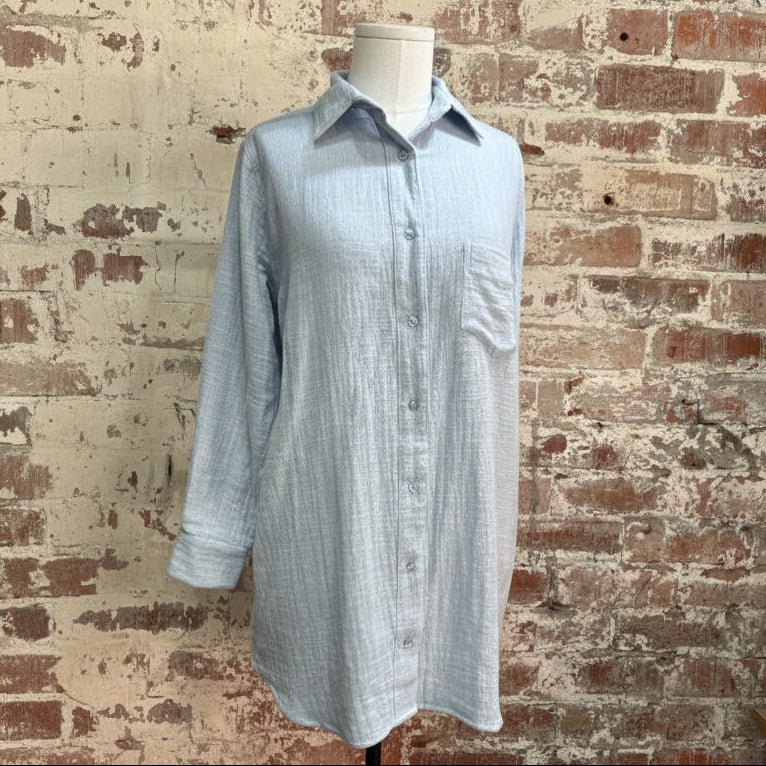 Nightshirt in Baby Blue Cotton - Nightie - Jade and May Sleepwear
