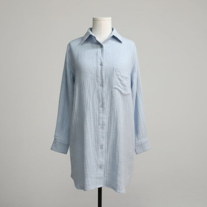 Sleep Shirt in Baby Blue Cotton