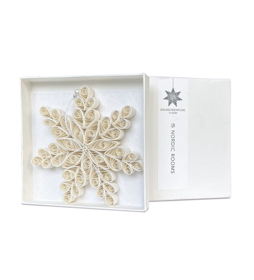 Nordic Rooms - Quilling Snowflake Paper Ornament in Off White - Christmas Decorations