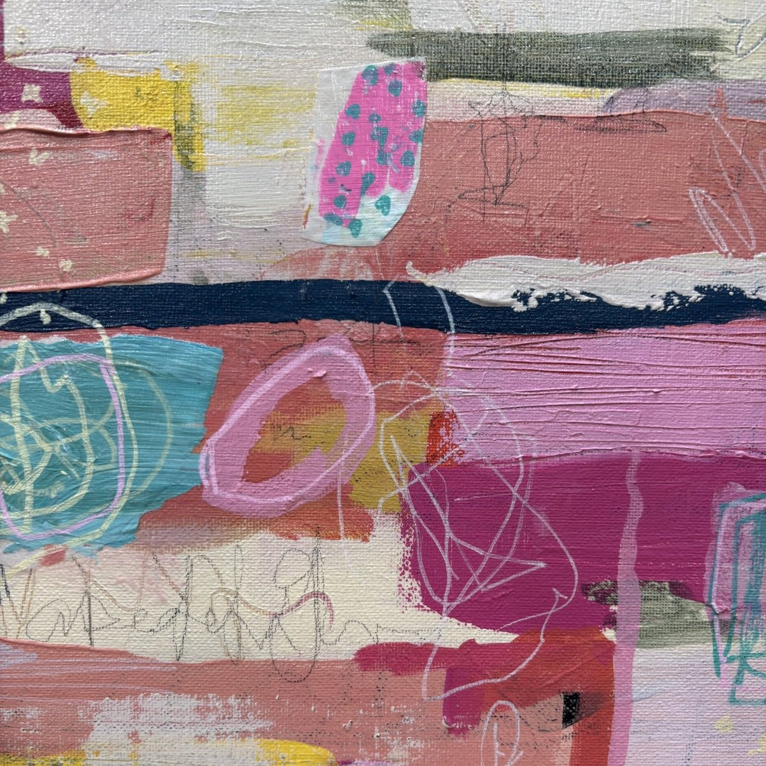 Original Artwork: Peeling Back the Layers in Pink 002 by Katie Ramage Art-Art-Katie Ramage Art