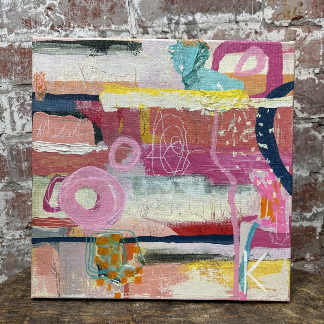 Original Artwork: Peeling Back the Layers in Pink 1 by Katie Ramage Art-Art-Katie Ramage Art