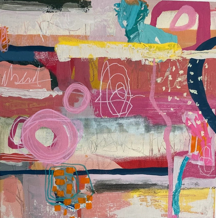Original Artwork: Peeling Back the Layers in Pink 1 by Katie Ramage Art-Art-Katie Ramage Art