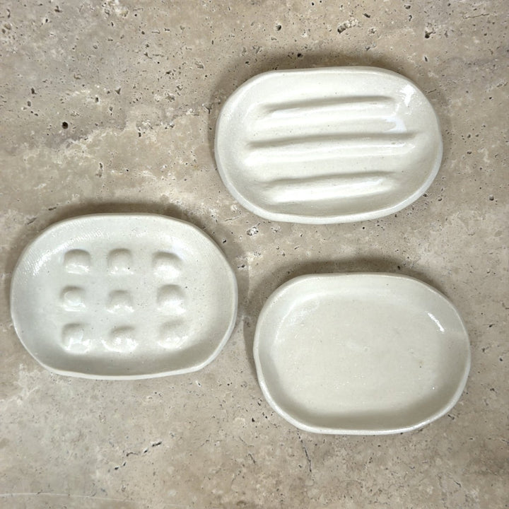 Oval Ceramic Soap Dish by Leah Grant Ceramics-Ceramics-Jade and May