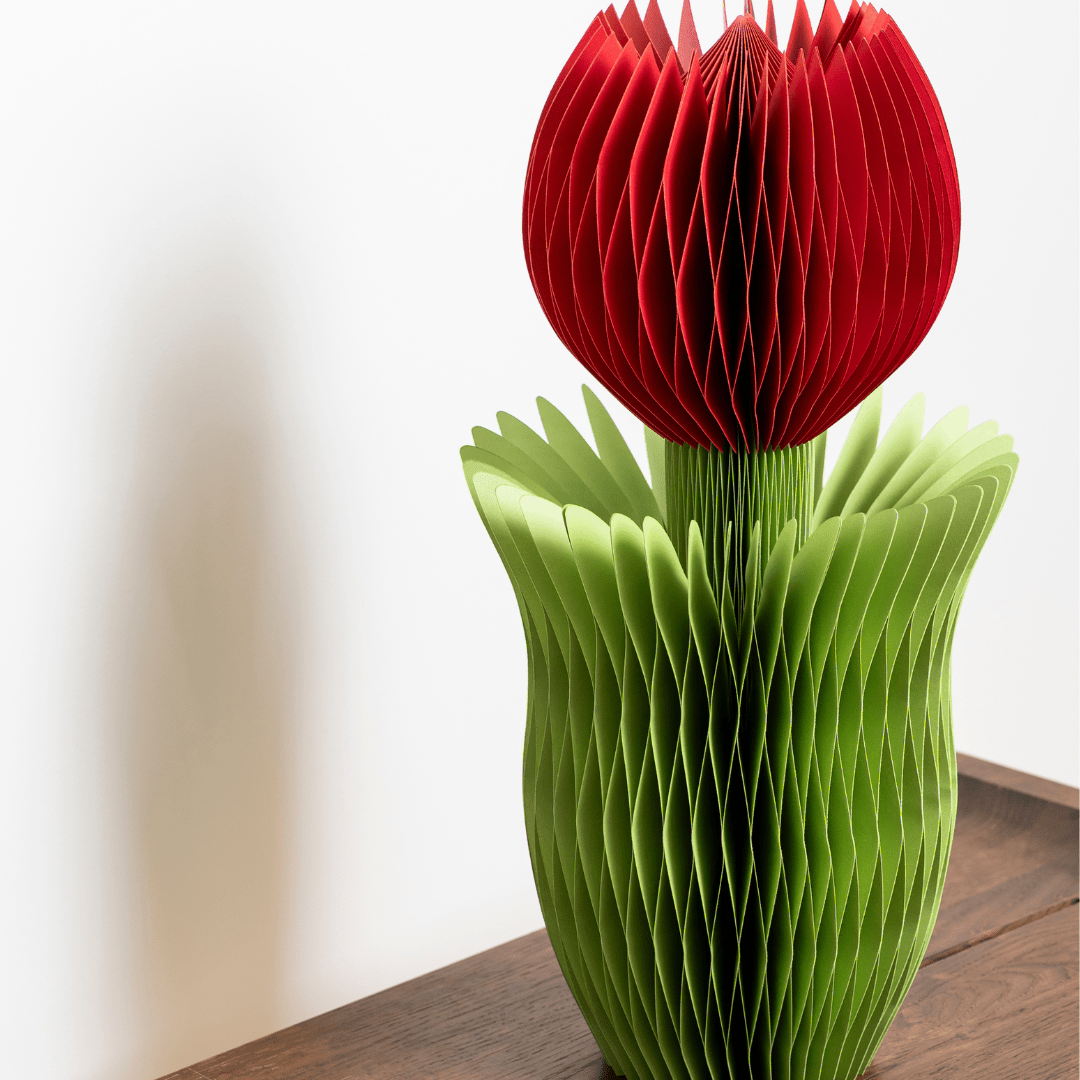 Paper Decor Tulip in Mulberry and Moss by Nordic Rooms - Artificial Flowers &amp; Greenery - Jade and May
