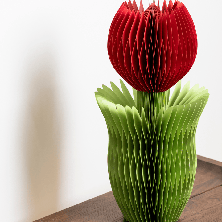 Paper Decor Tulip in Mulberry and Moss by Nordic Rooms - Artificial Flowers &amp; Greenery - Jade and May