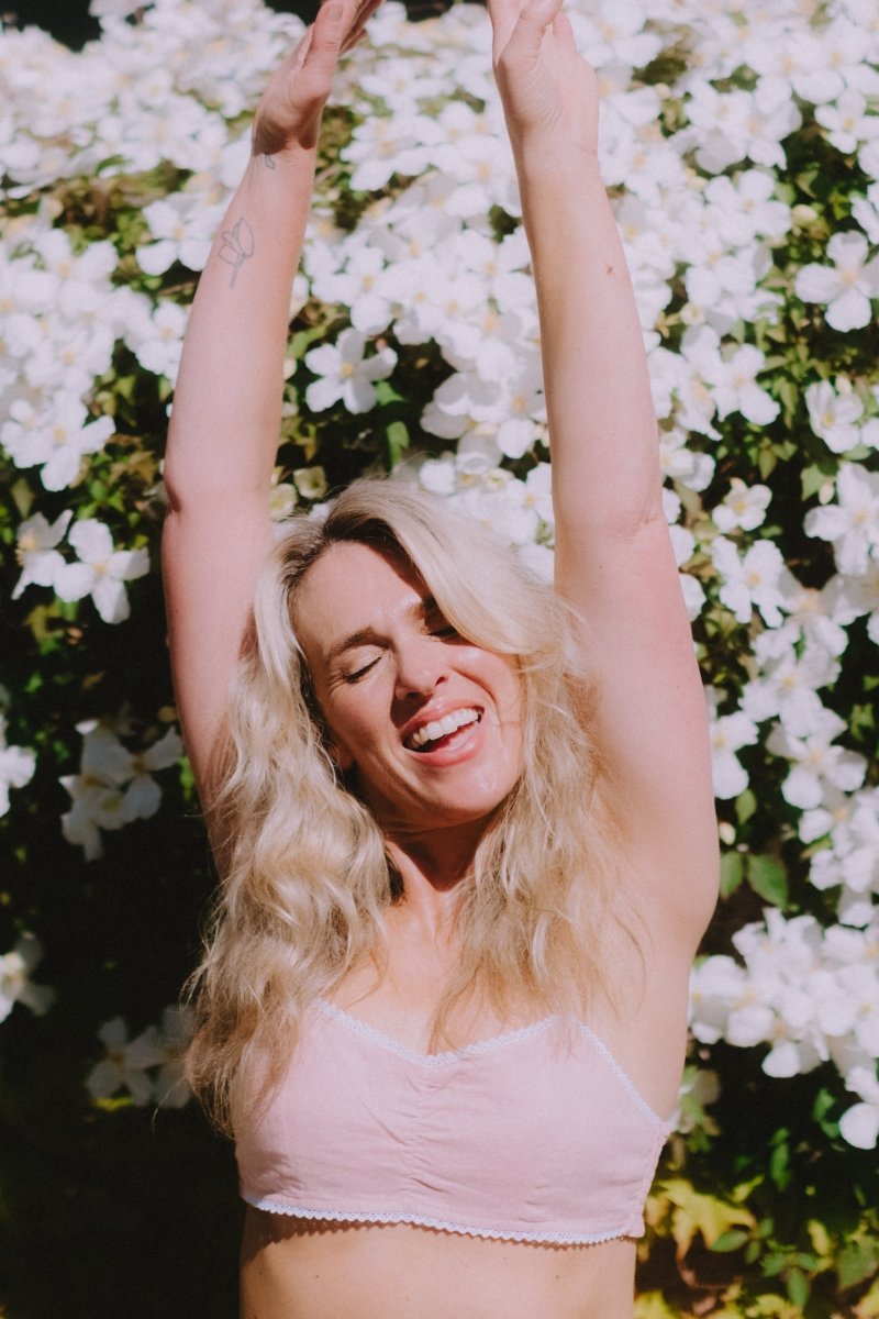 Pink Linen Bralette - Soft and Seamless - Bralette