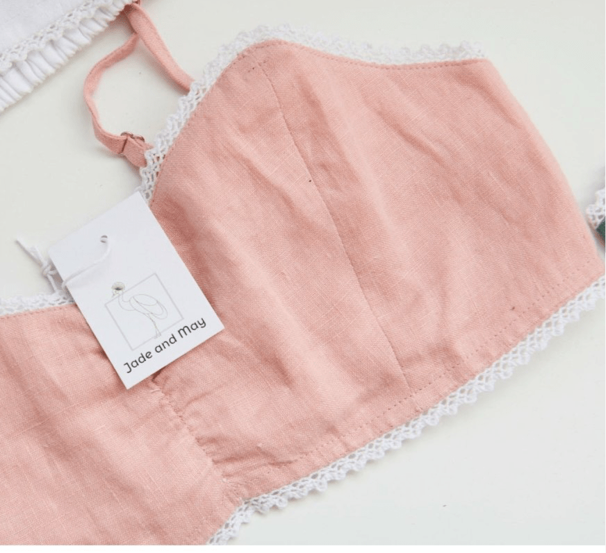 Pink Linen Bralette - Soft and Seamless - Bralette