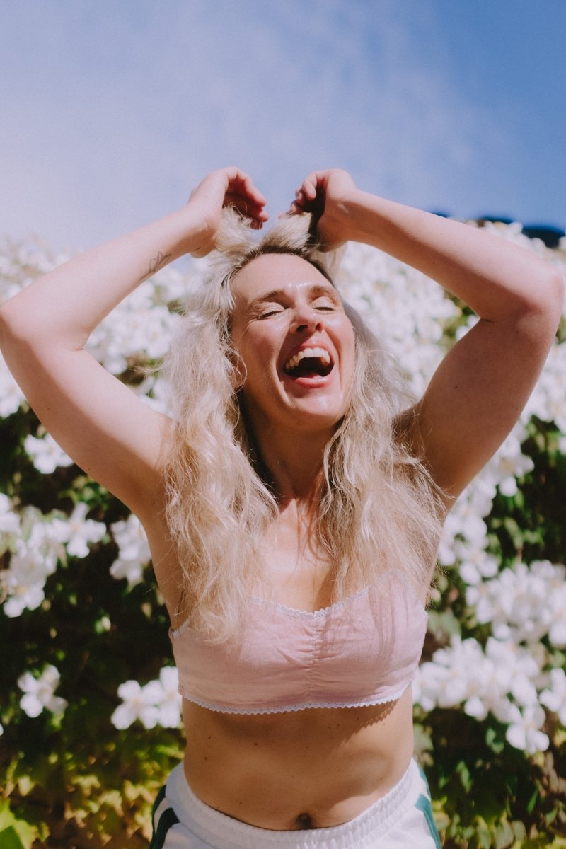 Pink Linen Bralette - Soft and Seamless - Bralette