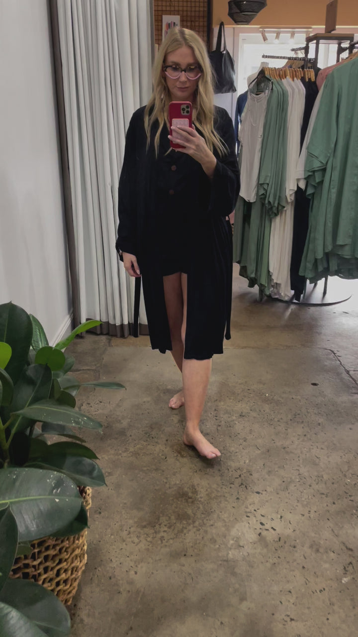 Bamboo Robe in Black