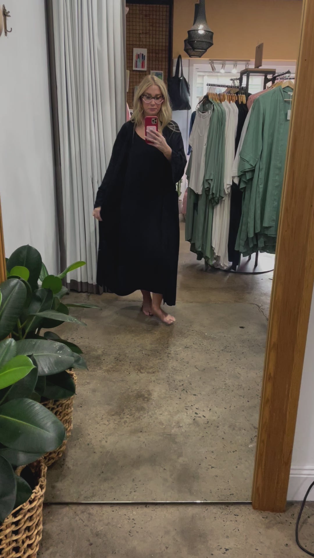 Bamboo Robe in Black - Long Length