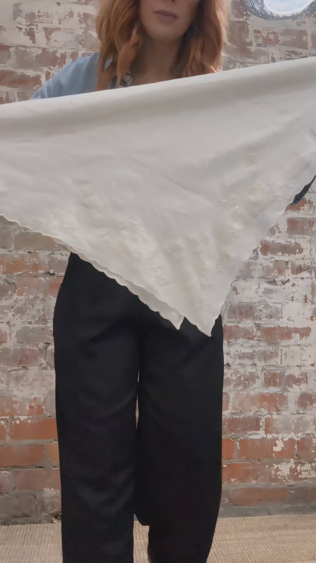 Cotton Scarf with Feature Floral Embroidery