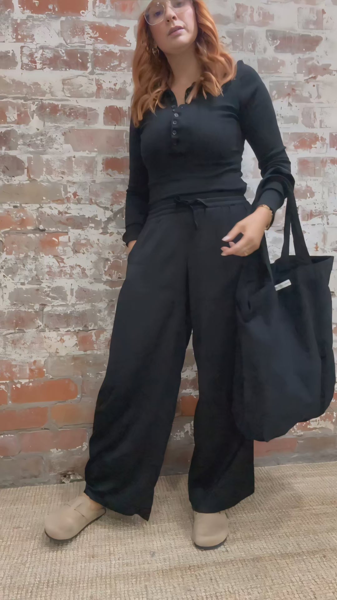 Cord Tote Bag in Black