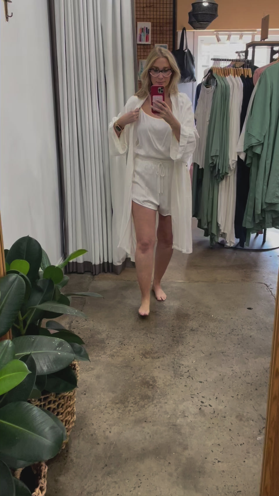 Bamboo Pyjama Set - Cami & Shorts in White