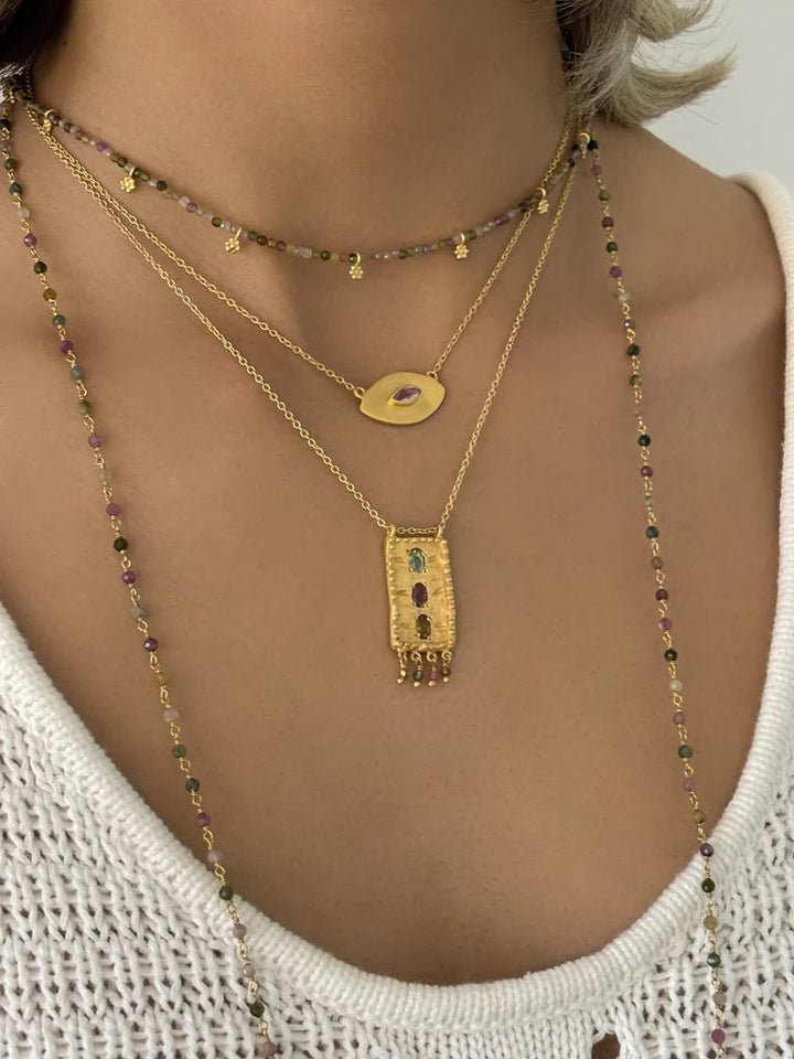 Rubyteva Designs Sahara Multi Tourmaline Necklace - Jewellery