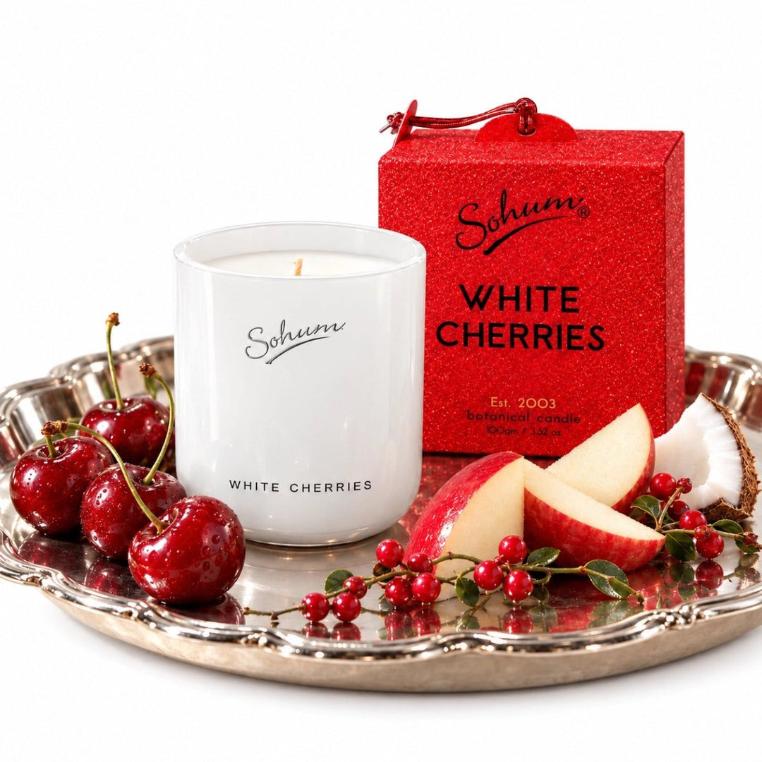 Sohum White Cherry Christmas Candle-Candles-Sohum