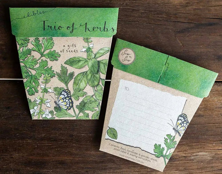 Sow n Sow Gift of Seeds - A Trio Of Herbs - Greeting Card
