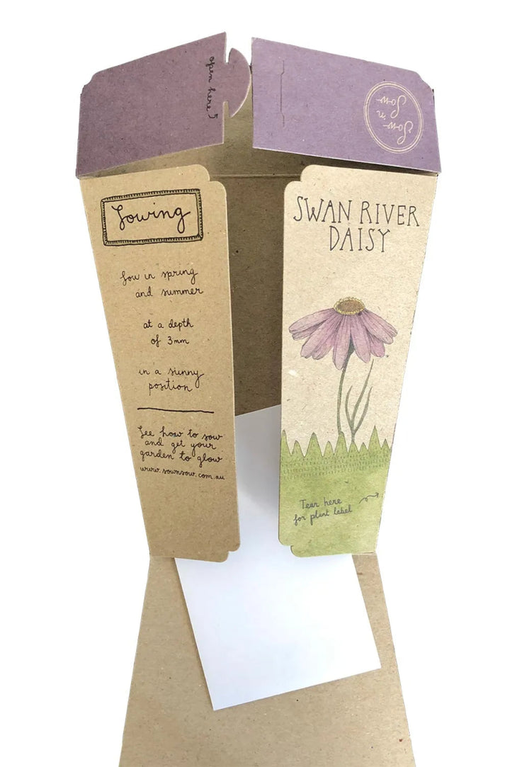 Sow n Sow Gift of Seeds - Swan River Daisy - Greeting Card