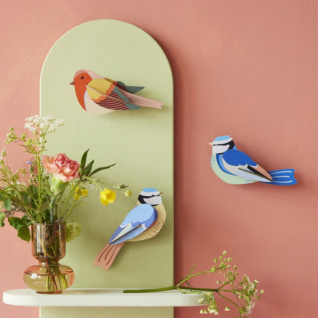Studio Roof Wall Art: Blue Tits Garden Birds - For the wall