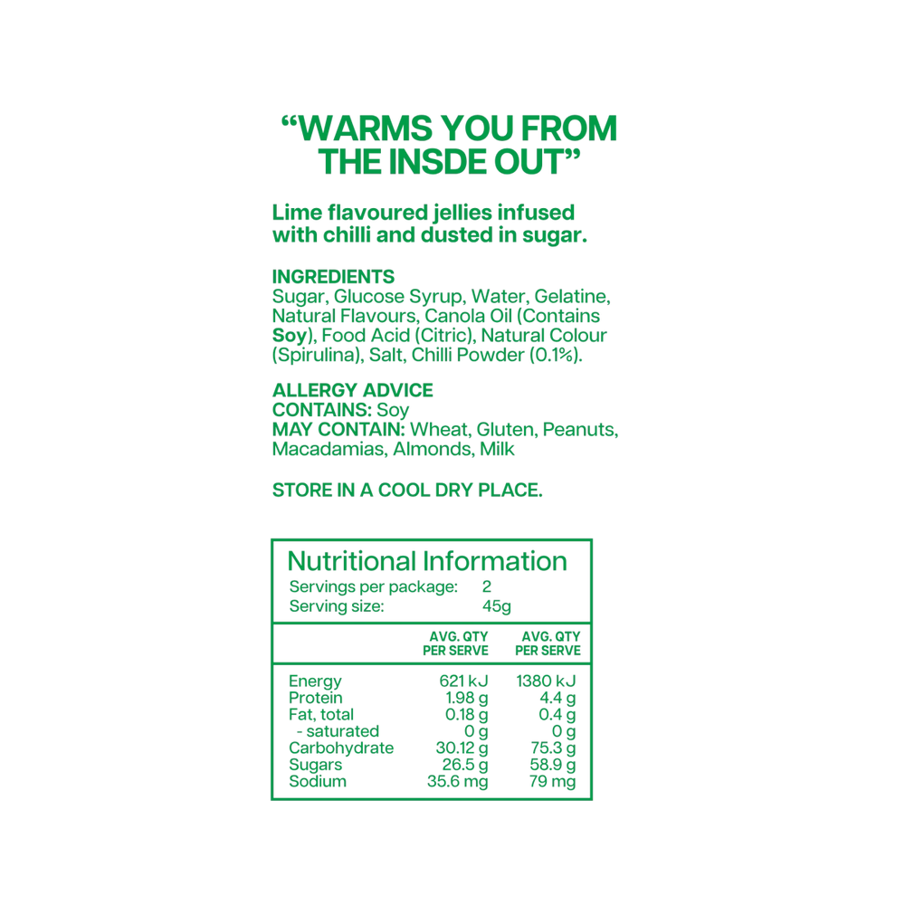 Sweet Chilli Gummies - Chilli Lime - Food and Drink